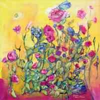 Thank you for the roses, 100 x 100 cm